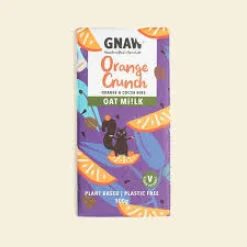 Gnaw Chocolate Oat Mi!lk Orange Crunch Chocolate Bar- Holiday Treats|Chocolate