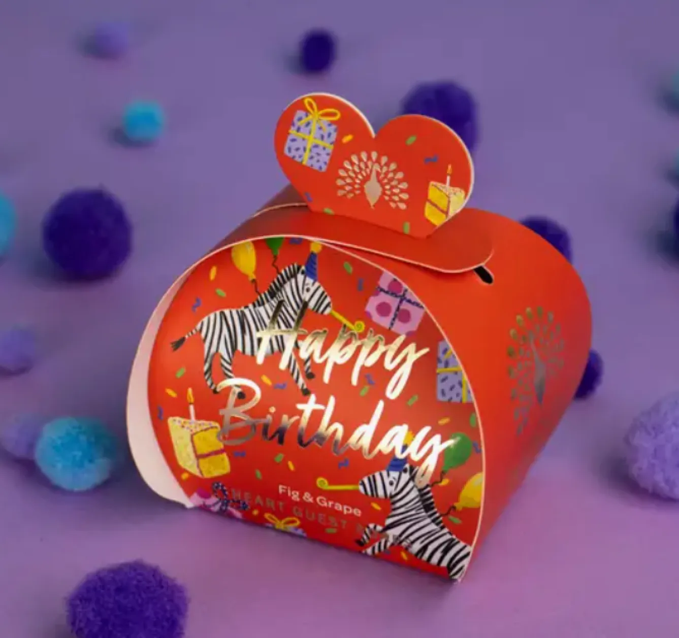 English Soap Company Occasions Fig & Grape Happy Birthday Heart Guest Soaps- Soaps & Lotions