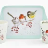 Wrendale Designs 'One Snowy Day' Christmas Birds Mug & Tray Set- Christmas|Animals