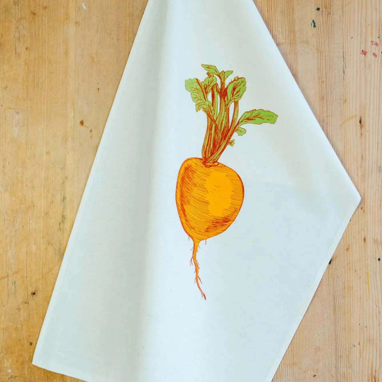 Lottie Day Orange Swede Vegetable Tea Towel- Tea|Tea Towels