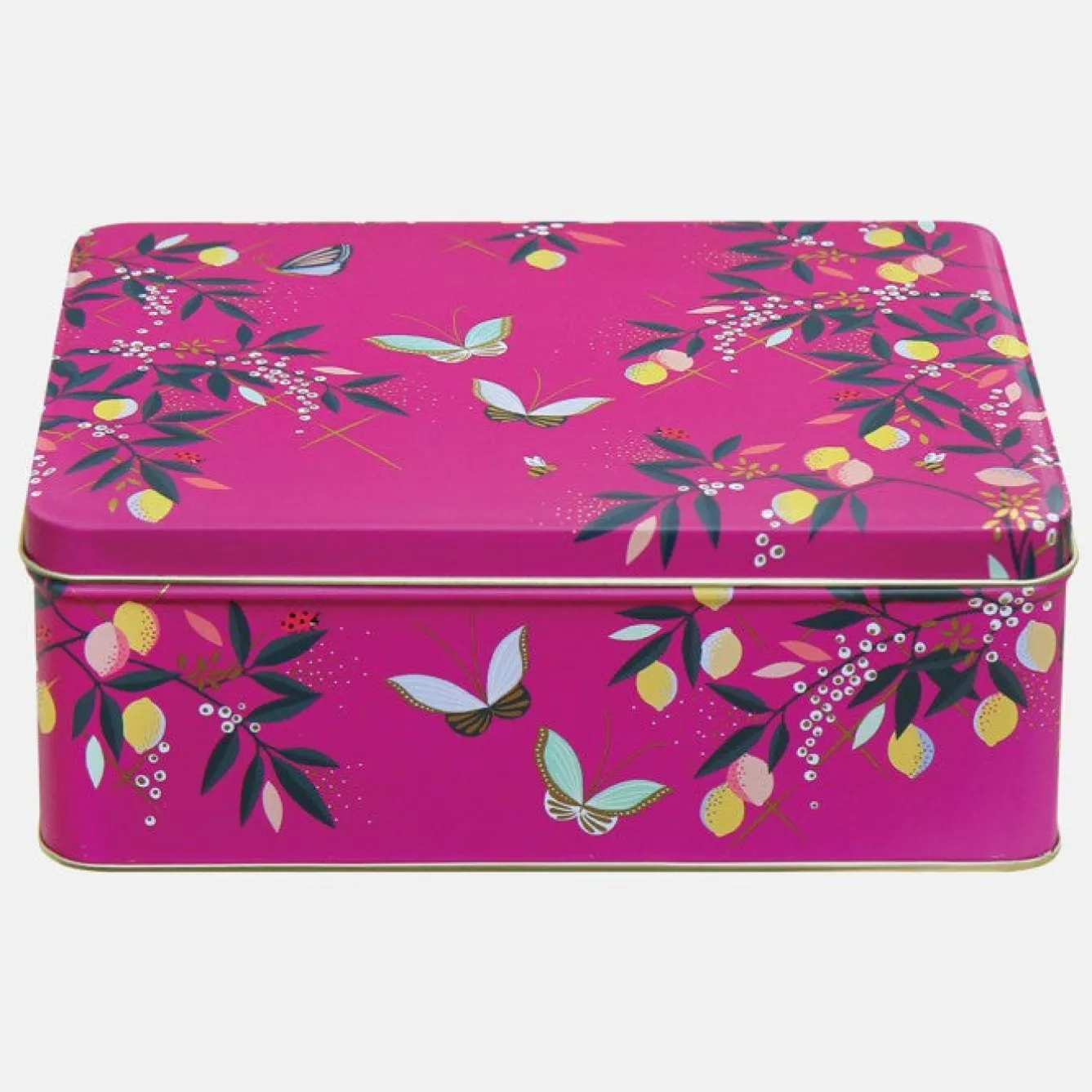 Sara Miller London Orchard Butterfly Deep Rectangular Tin- Novelty|Storage