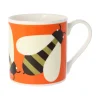 Orla Kiely Busy Bee Orange Bone China Mug- Tea|Bright Colors