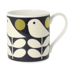 Orla Kiely Early Bird Dark Navy Bone China Mug- Tea|Bright Colors