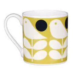 Orla Kiely Early Bird Yellow Bone China Mug- Tea|Bright Colors