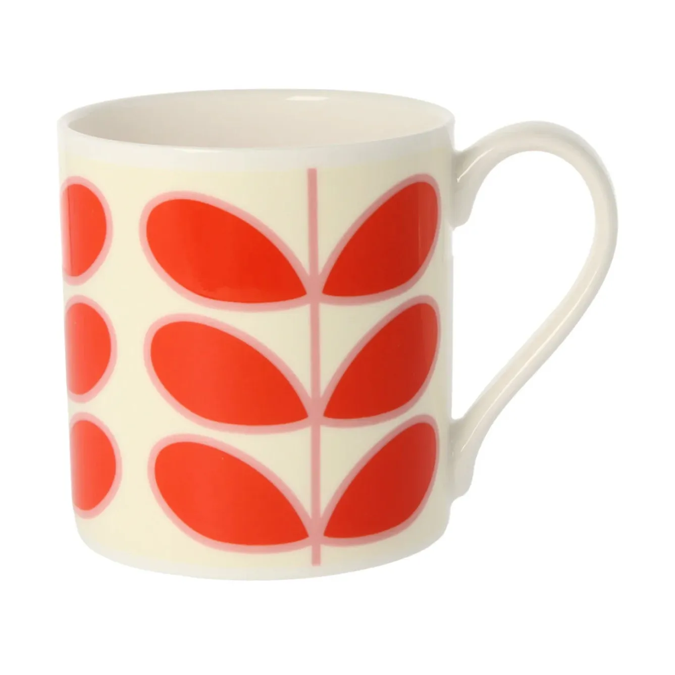 Orla Kiely Linear Stem Red Bone China Mug- Tea|Bright Colors