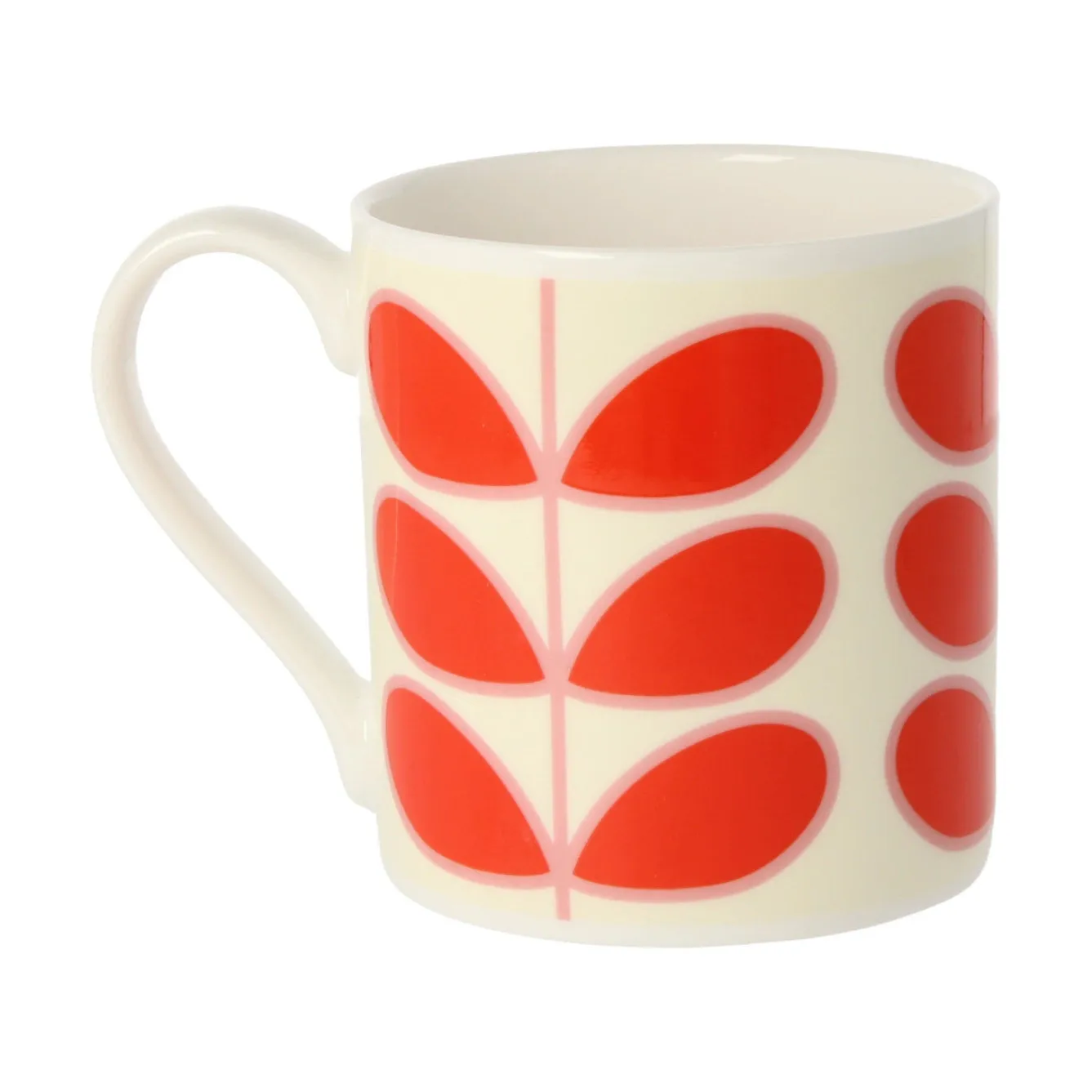 Orla Kiely Linear Stem Red Bone China Mug- Tea|Bright Colors