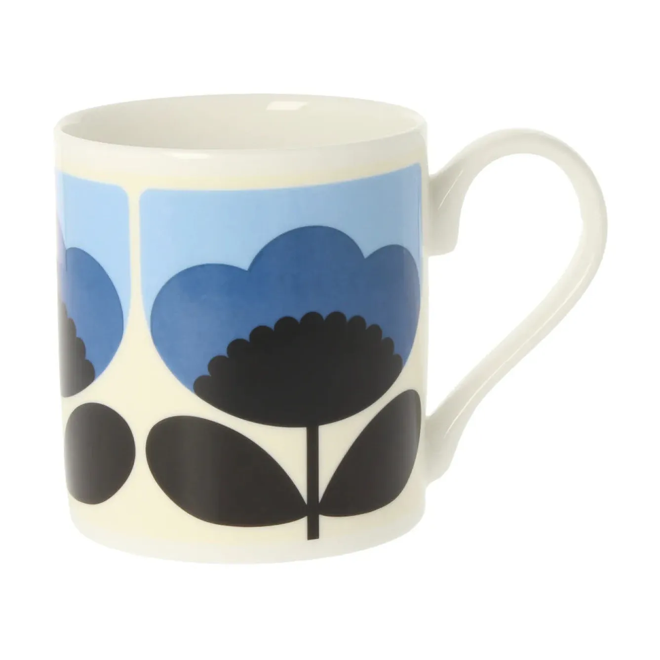 Orla Kiely Spring Bloom Blue Bone China Mug- Tea|Bright Colors
