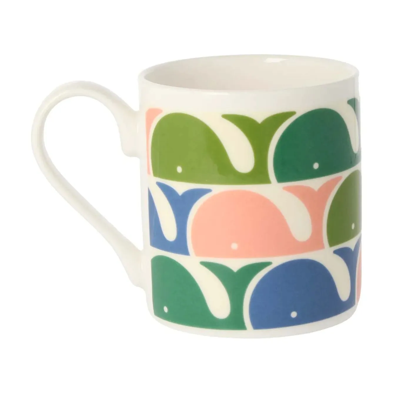 Orla Kiely Whale Pink Bone China Mug- Tea|Bright Colors