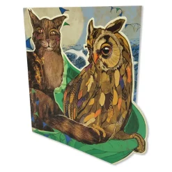 Emma Ball Owl & the Pussycat Die-Cut Greetings Card- Greeting Cards
