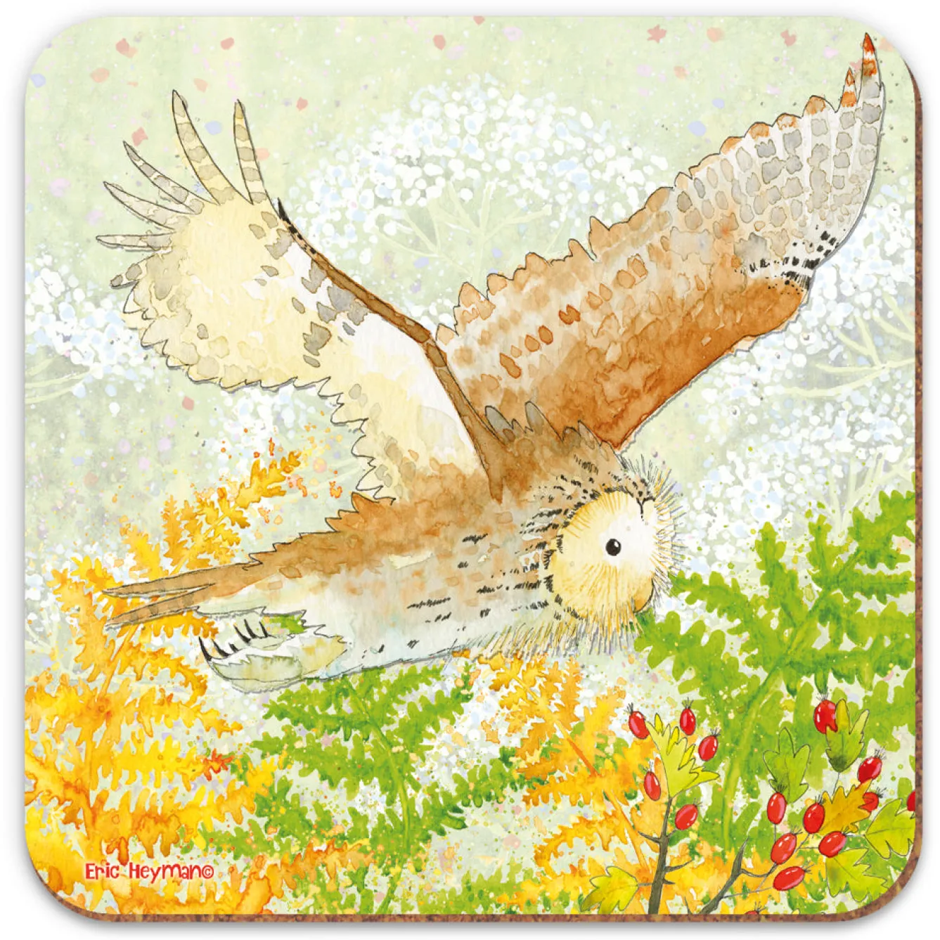 Emma Ball Owl Coaster- Tea|Coasters