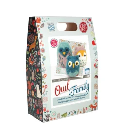 The Crafty Kit Co. Owl Family Needle Felting Kit- Crafts