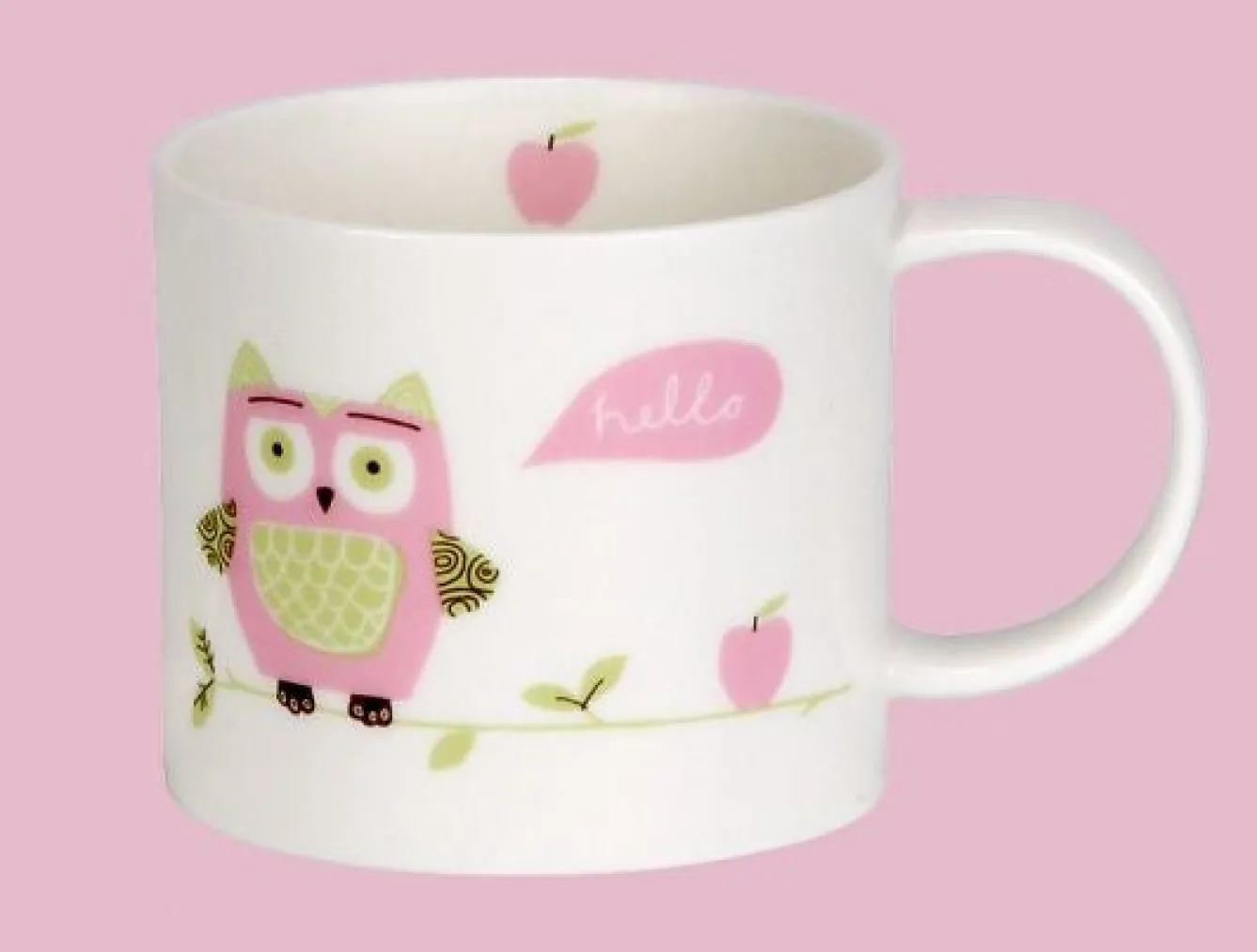 Repeat Repeat Owlie 1 Handle Mug in Pink- Children|Whimsical