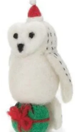 Amica Felt Owl with a Present Felt Decoration- Christmas|Seasonal Decor