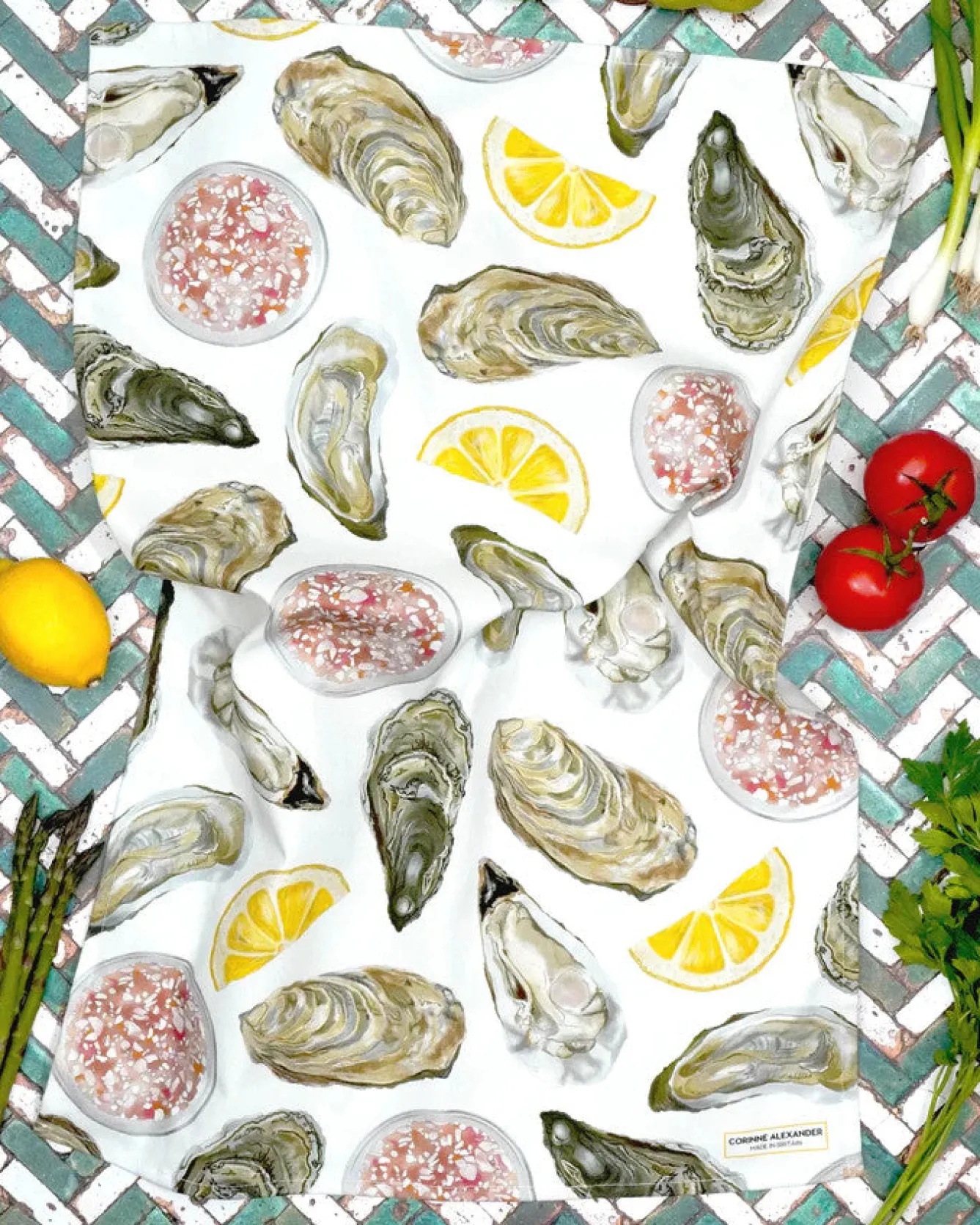 Corinne Alexander Oyster Tea Towel by- Father's Day|Tea