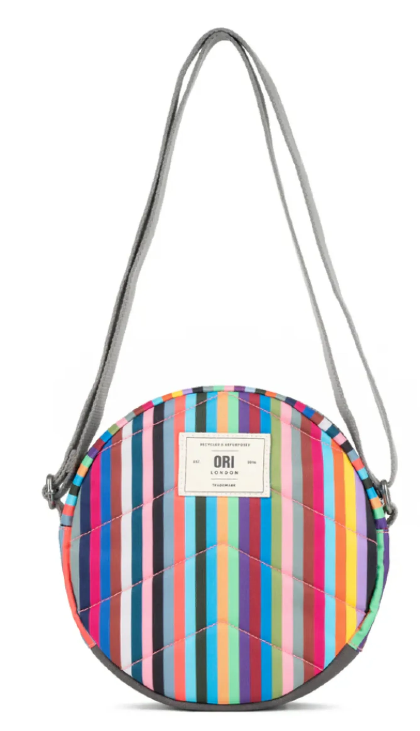 Ori London Paddington B Multi Stripe Recycled Canvas Crossbody Bag- Bags