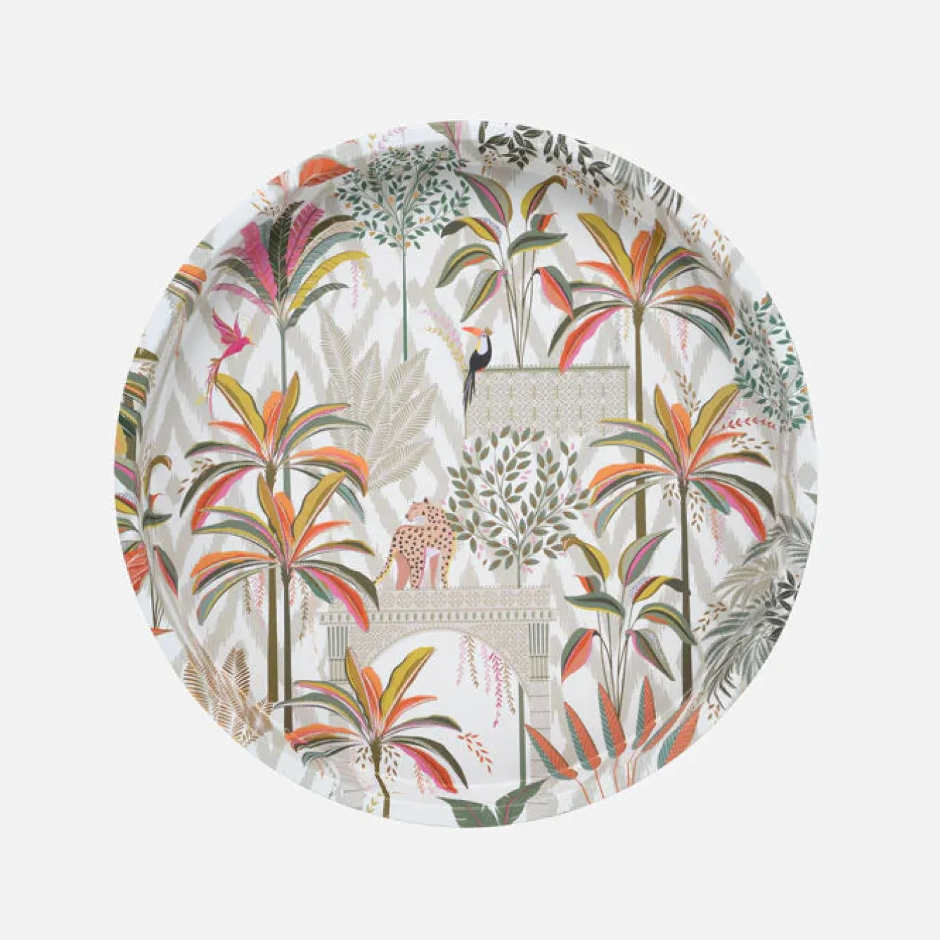 Sara Miller London Palm Garden Deepwell Tin Tray- Trays|Trays
