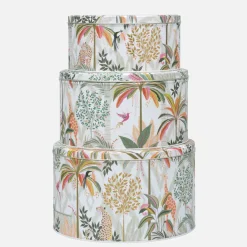 Sara Miller London Palm Garden Set of 3 Round Cake Tins- Storage Caddies|Storage
