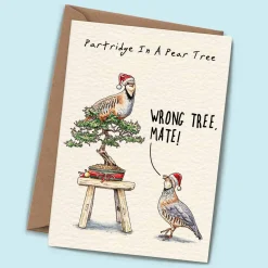 Bewilderbeest Partridge in a Pear Tree Christmas Greetings Card- Christmas Cards|Christmas
