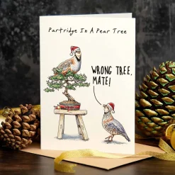 Bewilderbeest Partridge in a Pear Tree Christmas Greetings Card- Christmas Cards|Christmas