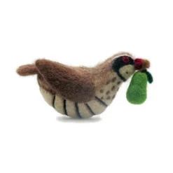 Amica Felt Partridge with Pear Felt Decoration- Christmas Decorations|Christmas