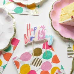 Talking Tables Pastel Happy Birthday Candle Cake Topper- Greeting Cards