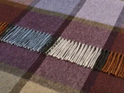 Bronte Moon Pateley Damson Check Merino Lambswool Throw- Pillows & Throws