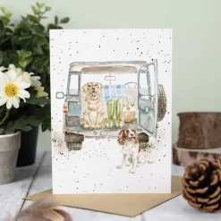 Wrendale Designs 'Paws for a Picnic' Spaniel and Labrador Blank Greetings Card- Picnic|Greeting Cards