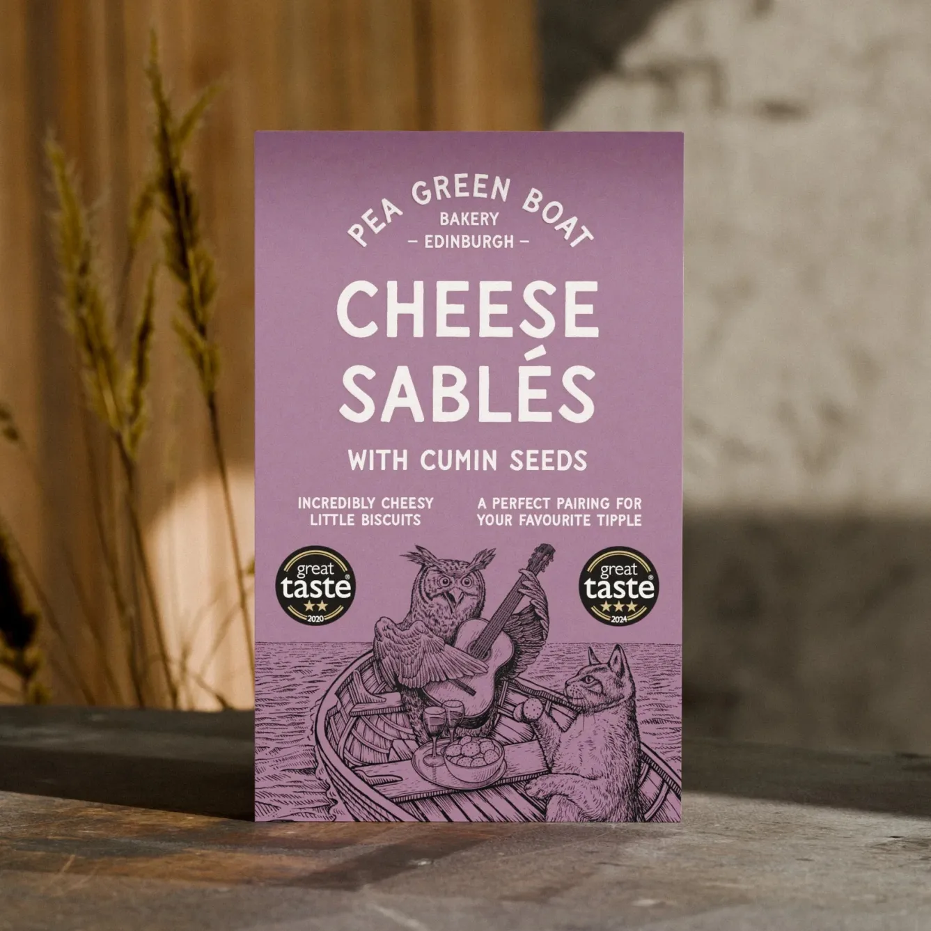 Shortbread House of Edinburgh Pea Green Boat Bakery Cheese Sablés with Cumin Seeds- Snacks & Crackers