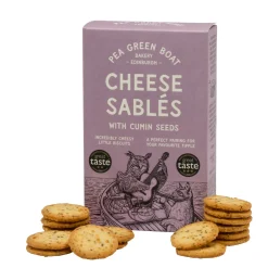 Shortbread House of Edinburgh Pea Green Boat Bakery Cheese Sablés with Cumin Seeds- Snacks & Crackers