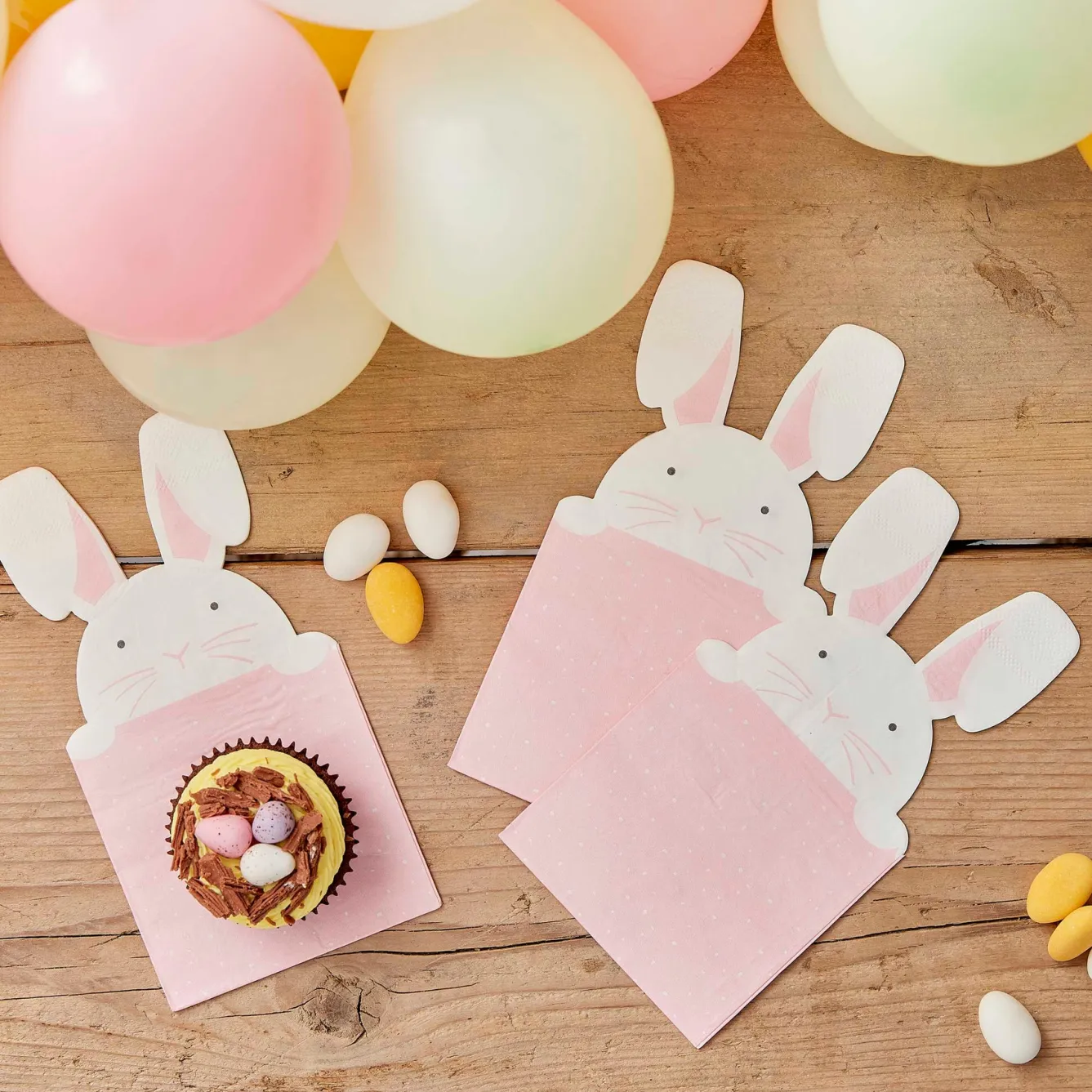 Ginger Ray Peeking Bunny Easter Napkins- Easter|Seasonal Decor