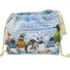Emma Ball Penguins in Pullovers Drawstring Cotton Bag- Crafts|Bags