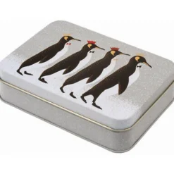 Sara Miller London Penguin Small Rectangular Tin- Christmas|Seasonal