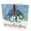 Emma Ball Penguins Melamine Bauble Card- Christmas Decorations|Christmas Cards