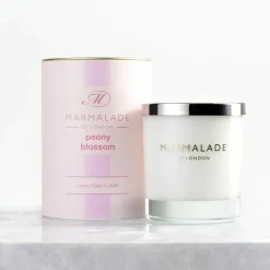 Marmalade of London Peony Blossom Glass Candle- Home Fragrance