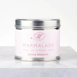 Marmalade of London Peony Blossom Medium Tin Candle- Home Fragrance
