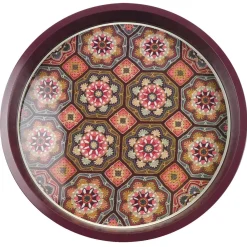 Emma Ball Persian Tiles Round Tin Tray- Trays|Trays