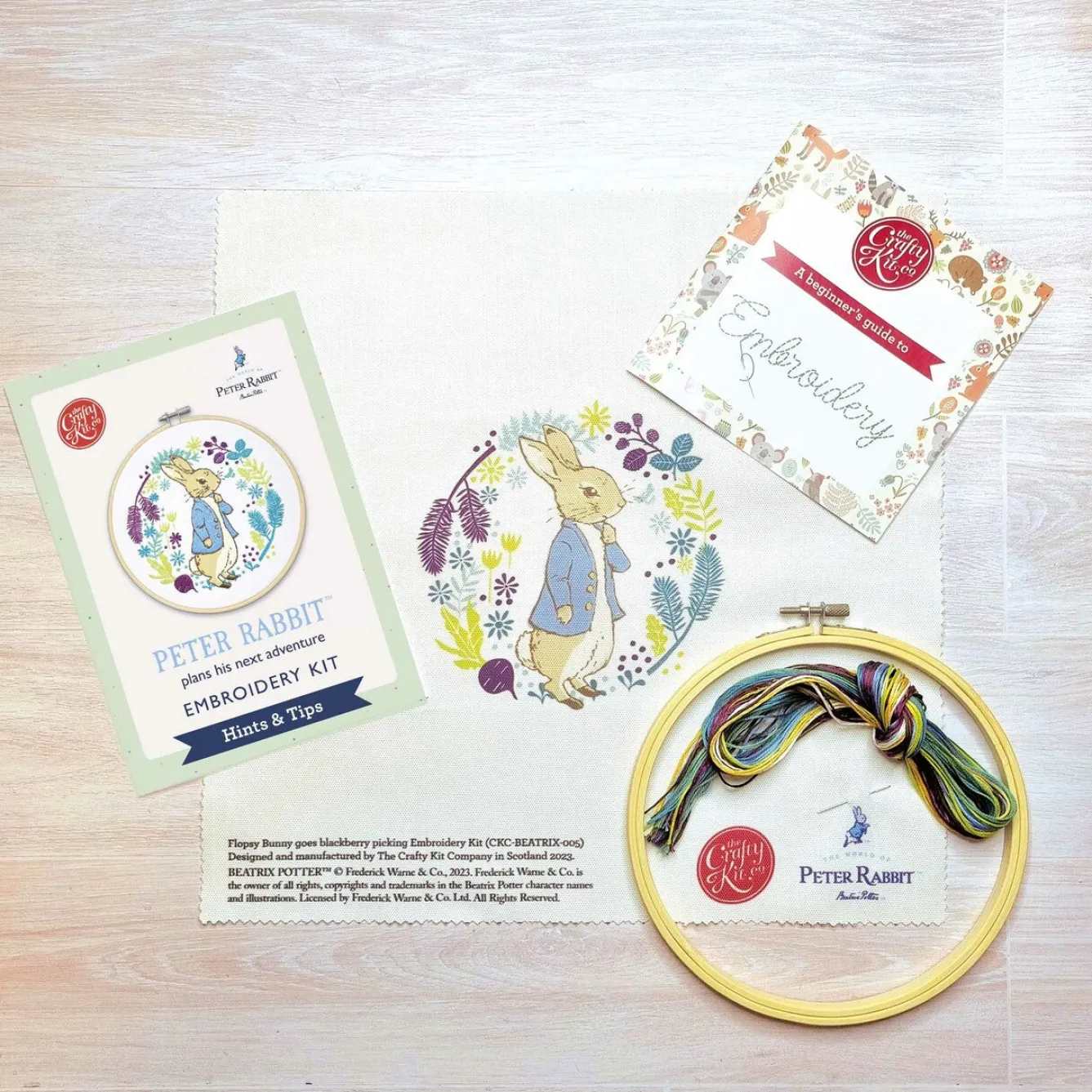 The Crafty Kit Co. Peter Rabbit Plans His Next Adventure Embroidery Kit- Crafts|Children