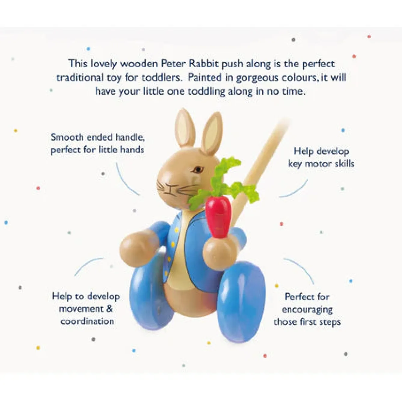 Orange Tree Toys Peter Rabbit™ Wooden Push Along Toy- Children