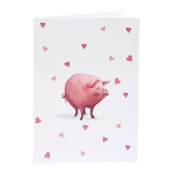 Jane Abbott Designs Piggy Greeting Card- Valentine's Day|Greeting Cards