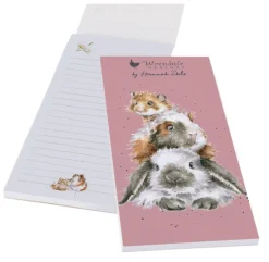 Wrendale Designs 'Piggy in the Middle' Guinea Pig and Rabbit Shopping List Pad- Stationery