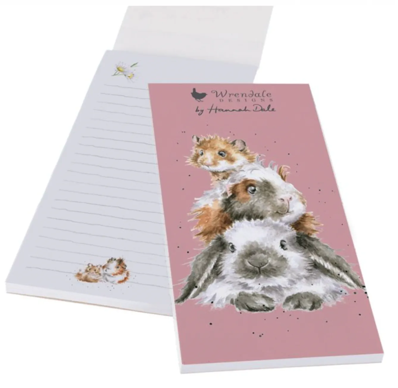 Wrendale Designs 'Piggy in the Middle' Guinea Pig and Rabbit Shopping List Pad- Stationery