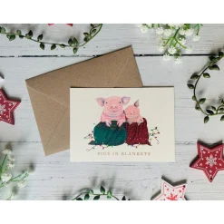 Becky Amelia Pigs in Blankets Christmas Card- Christmas