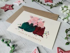 Becky Amelia Pigs in Blankets Christmas Card- Christmas
