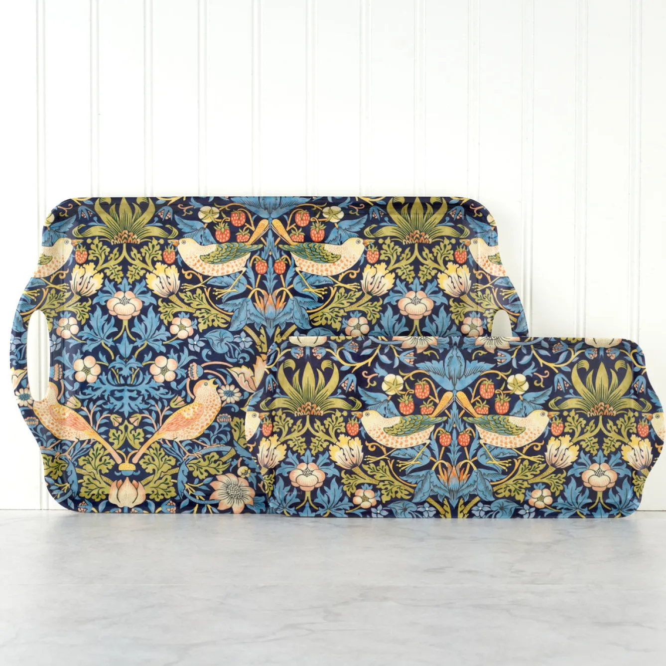 Spode Pimpernel Strawberry Thief Blue Melamine Sandwich Tray- Trays
