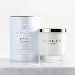 Marmalade of London Pink Fizz & Juniper Glass Candle- Home Fragrance