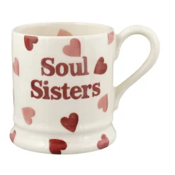 Emma Bridgewater Pink Hearts Soul Sisters 1/2 Pint Mug- Bright Colors