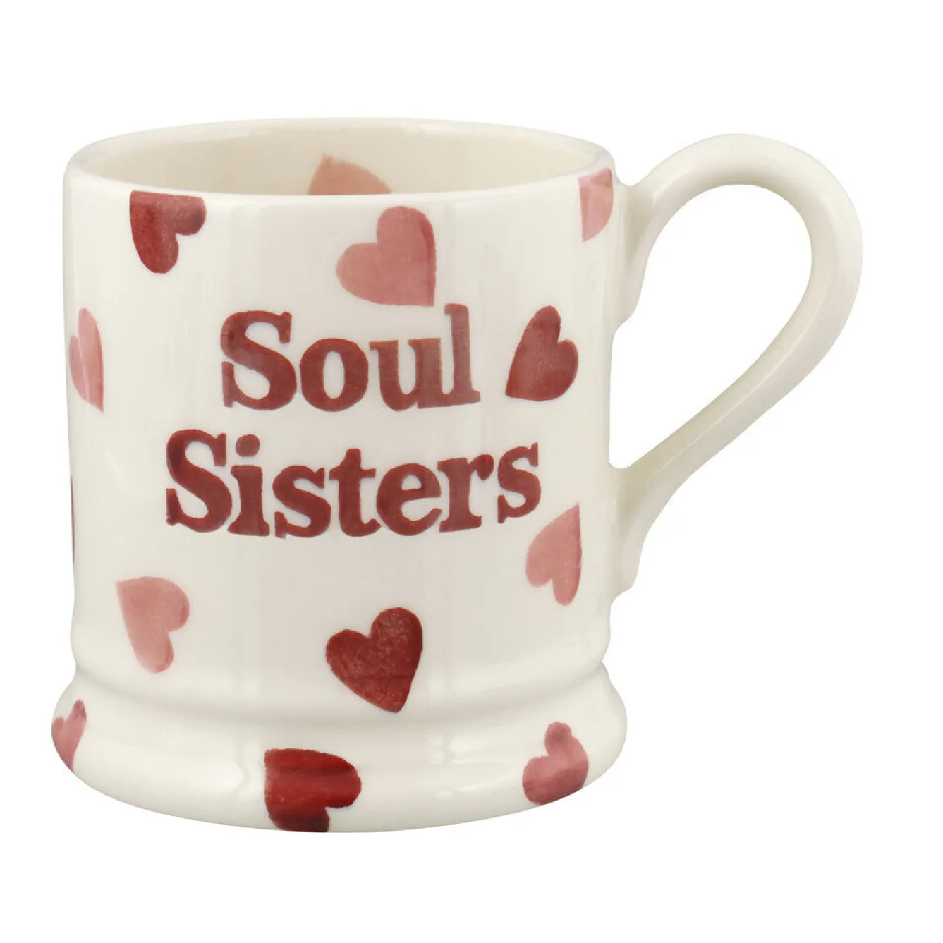 Emma Bridgewater Pink Hearts Soul Sisters 1/2 Pint Mug- Bright Colors