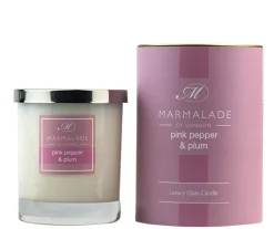 Marmalade of London Pink Pepper & Plum Glass Candle- Home Fragrance
