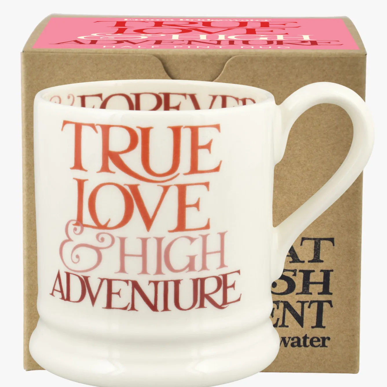 Emma Bridgewater Pink Toast True Love 1/2 Pint Mug Boxed- Valentine's Day|Whimsical
