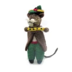 Amica Felt Piper Mouse a Piping Felt Decoration- Christmas Decorations|Christmas